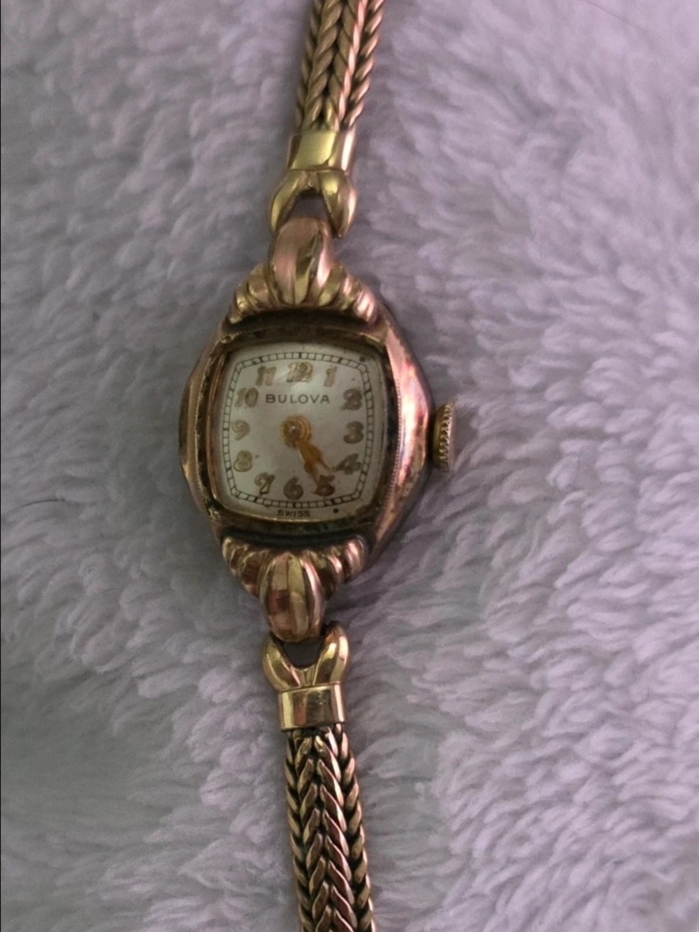 Bulova Women's Gold Tone Braided Bracelet Watch - Working Condition
